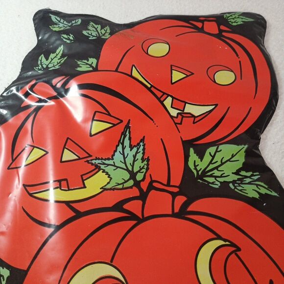 Three Smiling Pumpkins Pastic Yard or Wall Decoration Halloween Ornament - Picture 10 of 10
